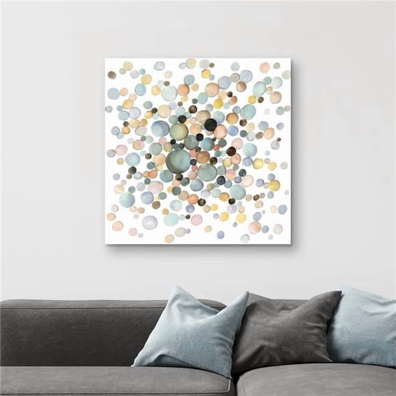 Begin Home Decor C1RC3232AV41WF 32 x 32 in. Little Bubbles - Beige Abstract Canvas for Home Decor