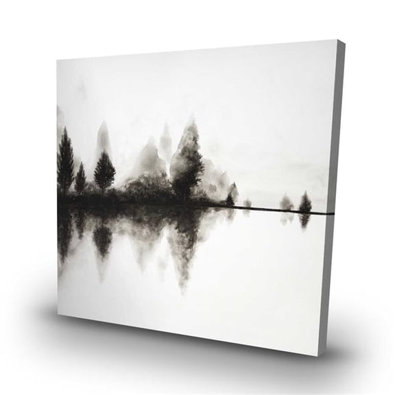 Begin Home Decor C1RC3232C5A1NQ 32 x 32 in. Reflection - Rustic Trees Canvas for Home Decor Wall Art