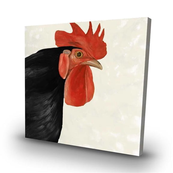 Begin Home Decor C1RC3232G1P7NX 32 x 32 in. Black Hen - Farm Animals Kitchen Canvas for Home Decor