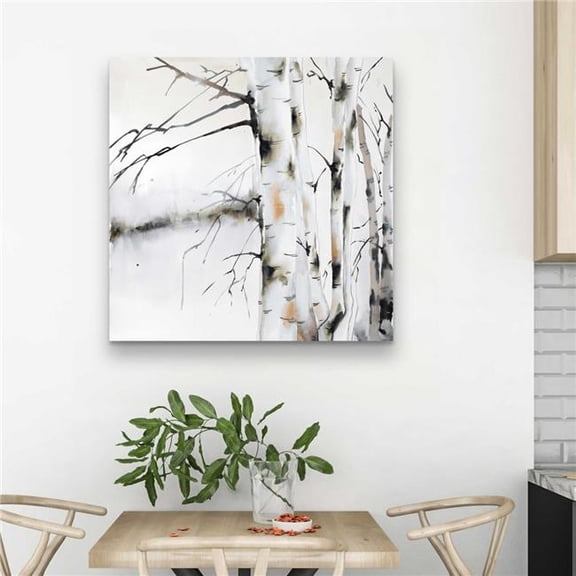 Begin Home Decor C1RC3232HD03VS 32 x 32 in. Winter Birches - Minimalist Trees Canvas for Home Decor