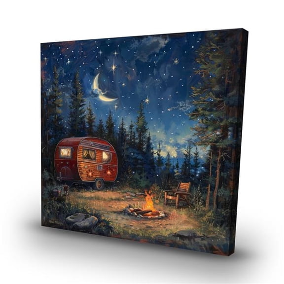 Begin Home Decor C1RC3232I5FMY6 32 x 32 in. Campfire Canvas Wall Art - Enhance Your Home Decor
