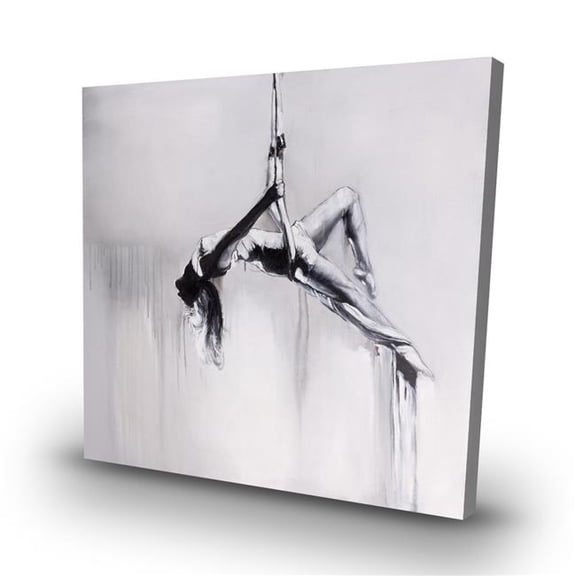 Begin Home Decor C1RC3232IBAHLX 32 x 32 in. Dancer on Aerial Contortion - Woman Figurative Canvas Art