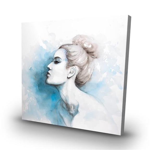 Begin Home Decor C1RC3232MPX8TC 32 x 32 in. Watercolor Abstract Girl Profile View - Figurative Canvas Art