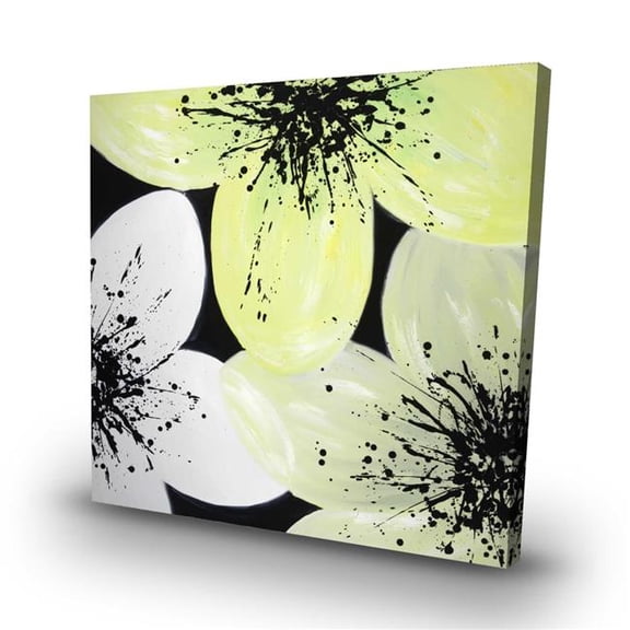 Begin Home Decor C1RC3232MYDKOI 32 x 32 in. White & Yellow Petals - Yellow Romantic Canvas