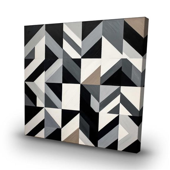 Begin Home Decor C1RC3232OF7MHZ 32 x 32 in. Grid - Patterns Office Canvas for Stylish Home Decor