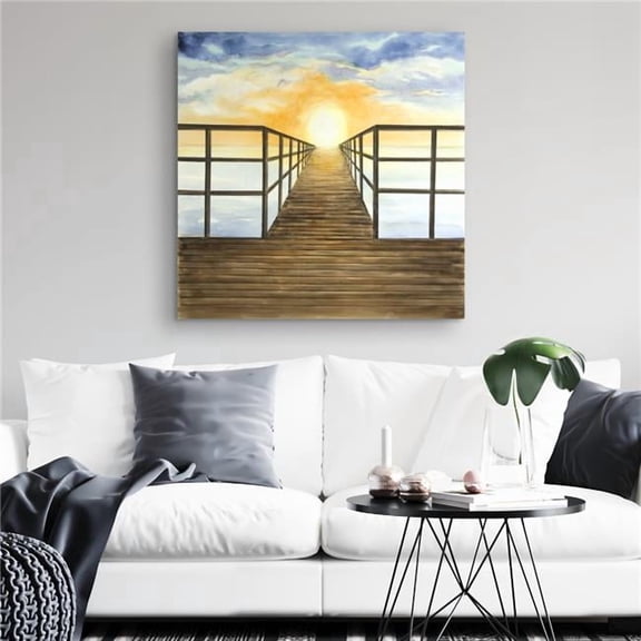 Begin Home Decor C1RC3232PJH53O 32 x 32 in. Sunset in the Sea - Marine Bedroom Canvas - Home Decor Art
