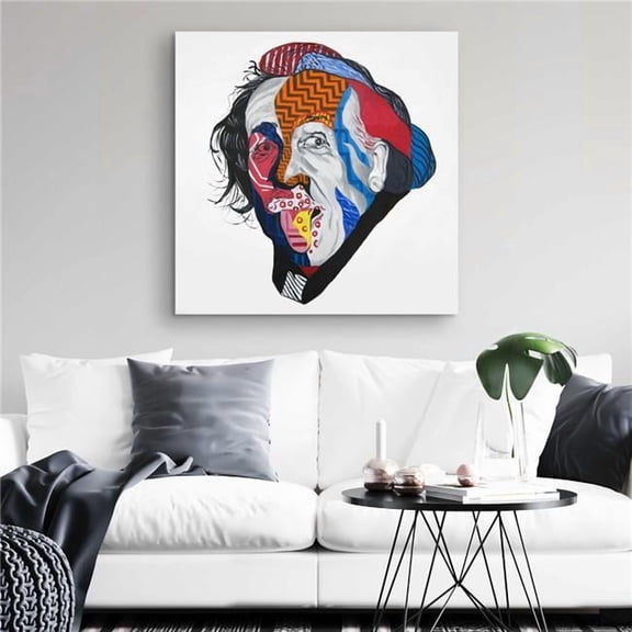 Begin Home Decor C1RC3232SDZABF 32 x 32 in. Abstract Albert Einstein - Blue Shapes Canvas Home Decor