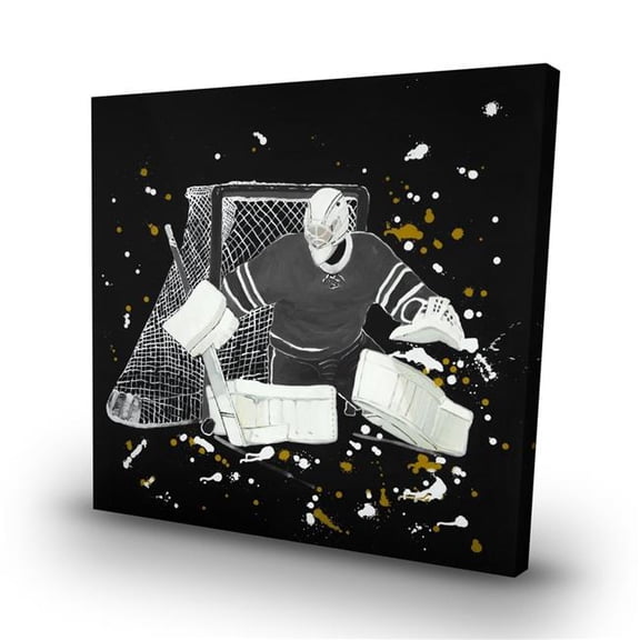 Begin Home Decor C1RC3232VEV7W4 32 x 32 in. Goalkeeper Hockey Canvas - Bedroom Sports Decor for Home