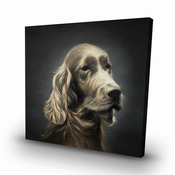 Begin Home Decor C1RC3232XTGGIK 32 x 32 in. Field Spaniel - Office Hyperrealist Canvas for Home Decor