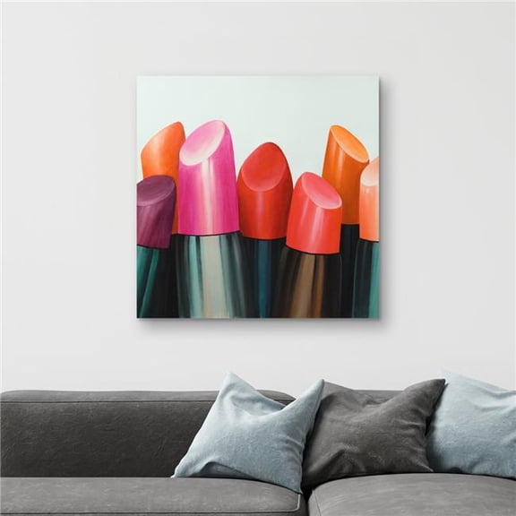 Begin Home Decor C1RC3232ZCIYRQ 32 x 32 in. Lipstick Addict - Bedroom Romantic Canvas for Home Decor