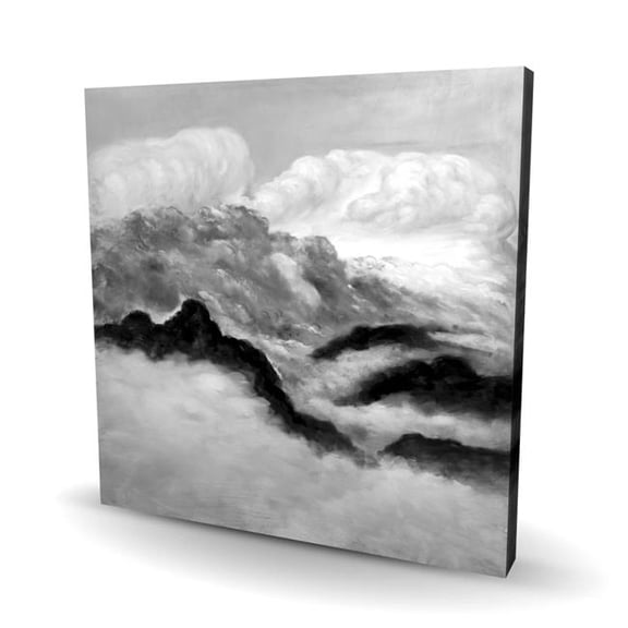Begin Home Decor C1RC36361HT3QN 36 x 36 in. Grey Clouds - White Landscapes Canvas for Home Decor