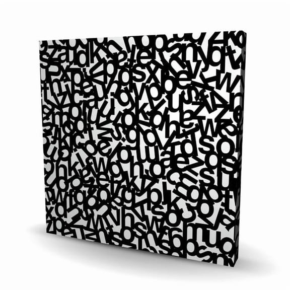 Begin Home Decor C1RC36367W32ZH 36 x 36 in. Alphabet - Monochrome Shapes Canvas for Stylish Home Decor