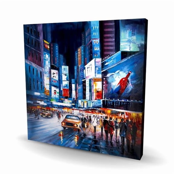 Begin Home Decor C1RC3636JT857Z 36 x 36 in. Times Square Perspective - Contemporary Car Canvas Decor