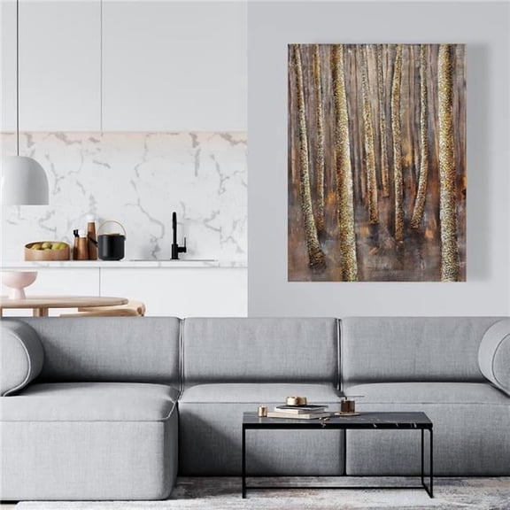 Begin Home Decor C1RC36480ALWH0 36 x 48 in. The Dark Forest - Contemporary Canvas Living Room Decor