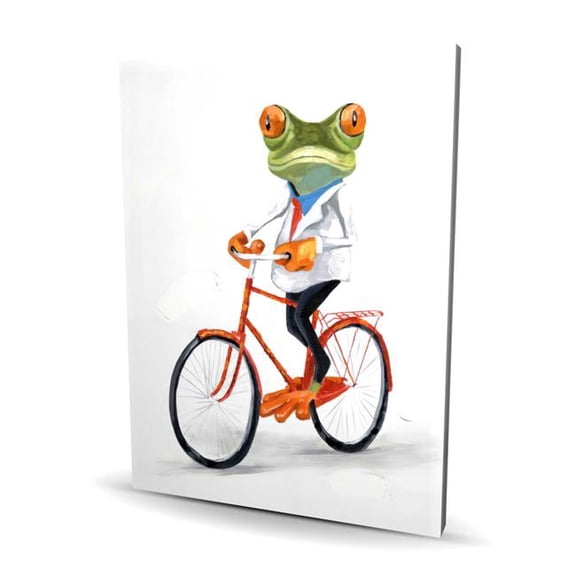 Begin Home Decor C1RC36486FDLW6 36 x 48 in. Funny Frog Riding A Bike - Black Living Room Canvas Art