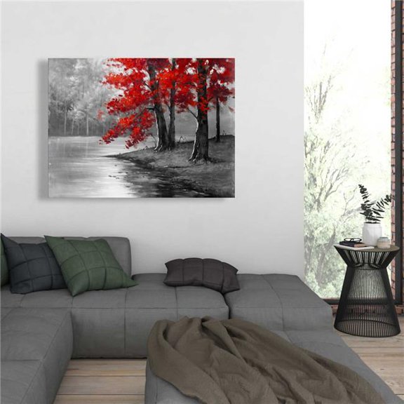 Begin Home Decor C1RC3648AYS97Y 36 x 48 in. Peaceful View - Gray Contemporary Canvas for Home Decor