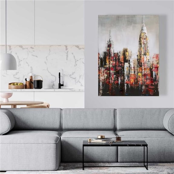Begin Home Decor C1RC3648BOFC9Z 36 x 48 in. Paint Splash City - Canvas Artwork - Urban Style