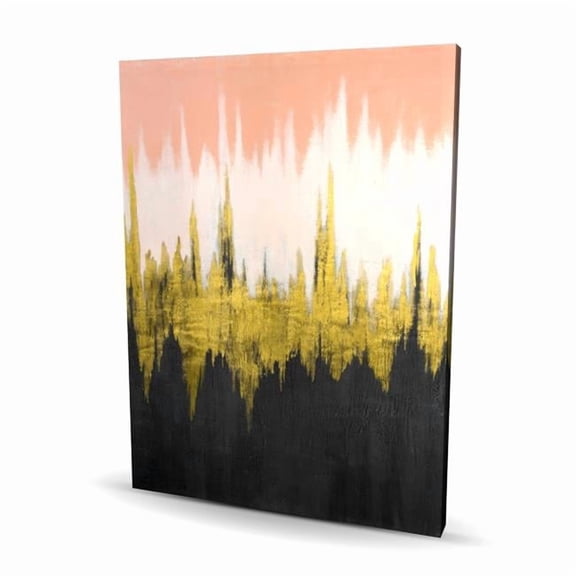 Begin Home Decor C1RC3648E9TJPR 36 x 48 in. Abstract Zigzag - Contemporary Gold Canvas for Home Decor
