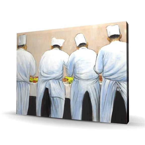 Begin Home Decor C1RC3648EDCGSX 36 x 48 in. Cooks Chefs Working Together - Man Contemporary Canvas Decor