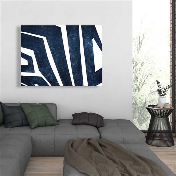 Begin Home Decor C1RC3648FJERKX 36 x 48 in. Blue Labyrinth - Bedroom Shapes Canvas for Home Decor