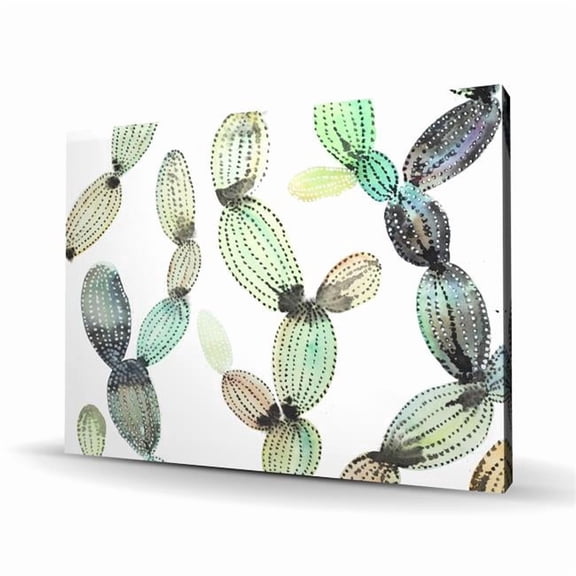 Begin Home Decor C1RC3648K028A1 36 x 48 in. Cactus Pattern Canvas - Floral & Botanical Living Room Decor