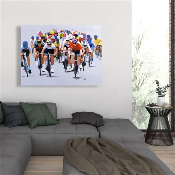 Begin Home Decor C1RC3648NKOD19 36 x 48 in. Cycling Competition - Livingroom Blue Canvas for Home Decor