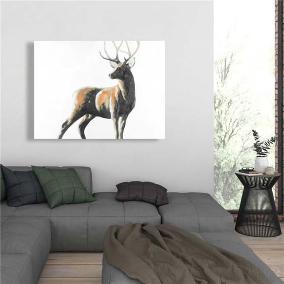 Begin Home Decor C1RC3648OCZLW6 36 x 48 in. Abstract Deer - Brown Rustic Canvas for Home Decor - Art