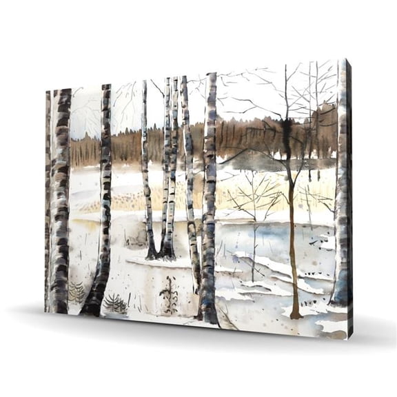 Begin Home Decor C1RC3648Q043L2 36 x 48 in. Winter Swamp - Snow Landscape Canvas for Home Decor