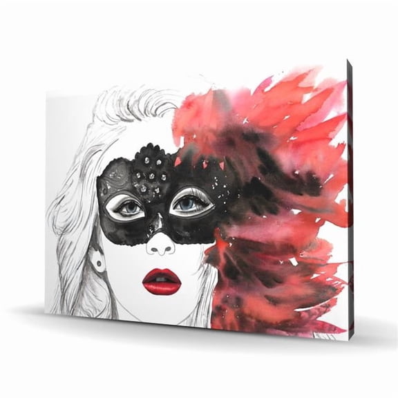 Begin Home Decor C1RC3648S656MS 36 x 48 in. Masked Ball - Feathers Livingroom Canvas for Home Decor