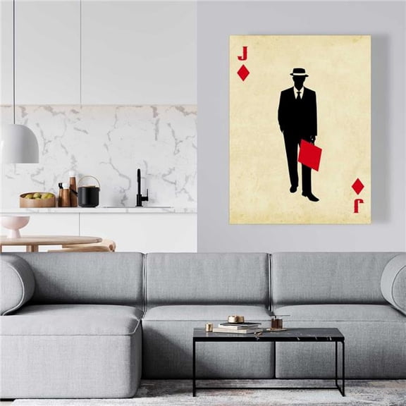 Begin Home Decor C1RC3648XHXMTZ 36 x 48 in. Jack of Diamonds - Red Man Canvas - Unique Art