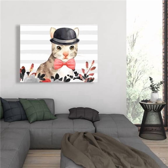 Begin Home Decor C1RC3648YZ9VW7 36 x 48 in. Cat Detective - Bedroom Animals Canvas for Home Decor