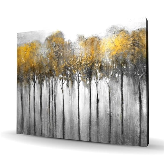 Begin Home Decor C1RC48604AEXWU 48 x 60 in. Abstract Yellow Forest - Landscape Canvas for Home Decor