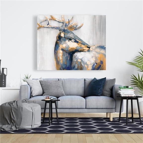 Begin Home Decor C1RC4860C4CKQR 48 x 60 in. Golden Deer - Rustic Canvas Bedroom Decor for Home