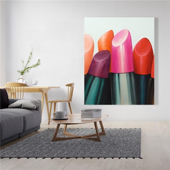 Begin Home Decor C1RC4860CR5PGD 48 x 60 in. Lipstick Addict - Romantic Miscellaneous Canvas for Home Decor