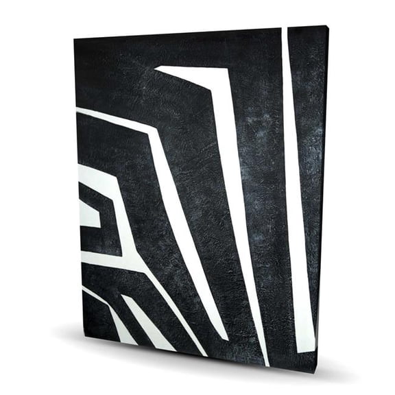 Begin Home Decor C1RC4860D616MV 48 x 60 in. Labyrinth - Monochrome Shapes Canvas for Home Decor