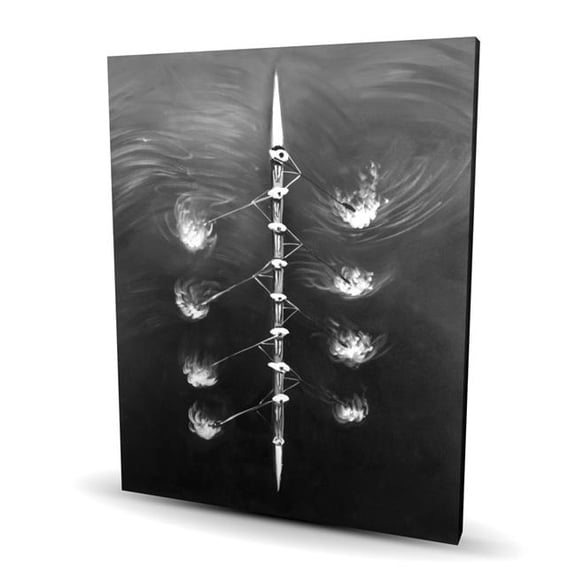Begin Home Decor C1RC4860EWVVN8 48 x 60 in. Rowing Boat Race - Black Canvas Living Room Decor Art