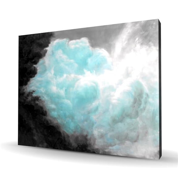 Begin Home Decor C1RC4860FPKWZQ 48 x 60 in. Turquoise Clouds - Blue Bedroom Canvas for Home Decor