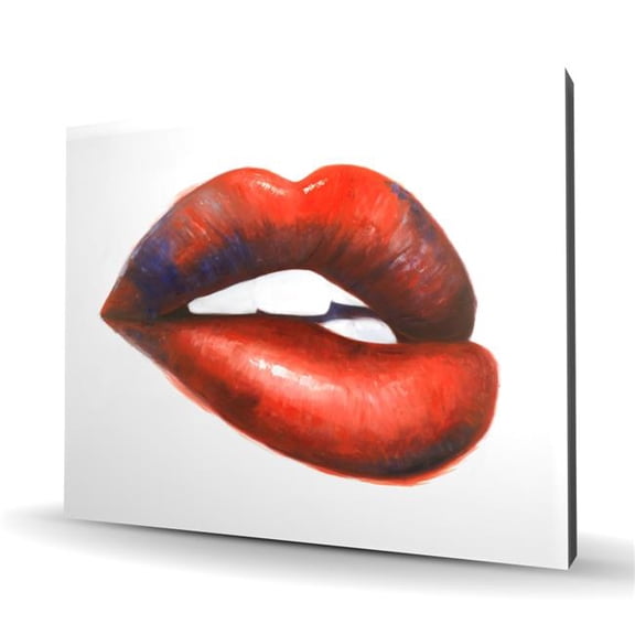 Begin Home Decor C1RC4860NTMCYL 48 x 60 in. Beautiful Red Mouth - Red Fashion Canvas for Home Decor