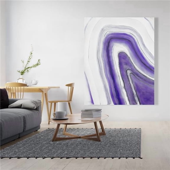 Begin Home Decor C1RC4860RLTGV1 48 x 60 in. Purple Round Geode - Purple Minerals Canvas for Home Decor