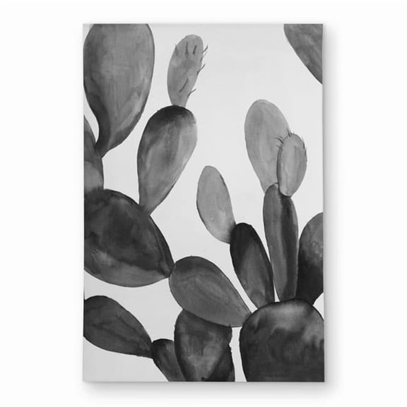 Begin Home Decor C1ROAR23042L87 2 x 3 ft. Grayscale Cactus - Bedroom Cactus Outdoor Area Rug for Decor - Rectangle