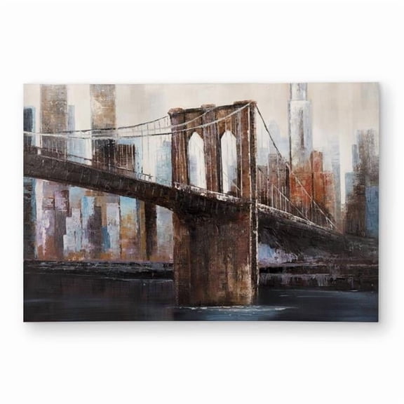 Begin Home Decor C1ROAR235CJGTY 2 x 3 ft. Urban Brooklyn Bridge Outdoor Area Rug - Scenic Livingroom Decor - Rectangle
