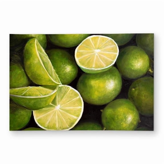 Begin Home Decor C1ROAR2362JW3E 2 x 3 ft. Basket of Limes Rug - Still Life Hyperrealist Outdoor Decor - Rectangle