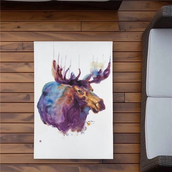 Begin Home Decor C1ROAR23C8R29L 2 x 3 ft. Abstract Moose Bedroom Animals Outdoor Area Rug for Home Decor - Rectangle