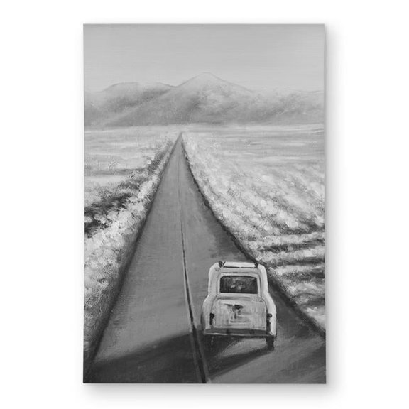 Begin Home Decor C1ROAR23EF8TUK 2 x 3 ft. Car on the Road - Mountains Man Cave Outdoor Area Rug Decor - Rectangle