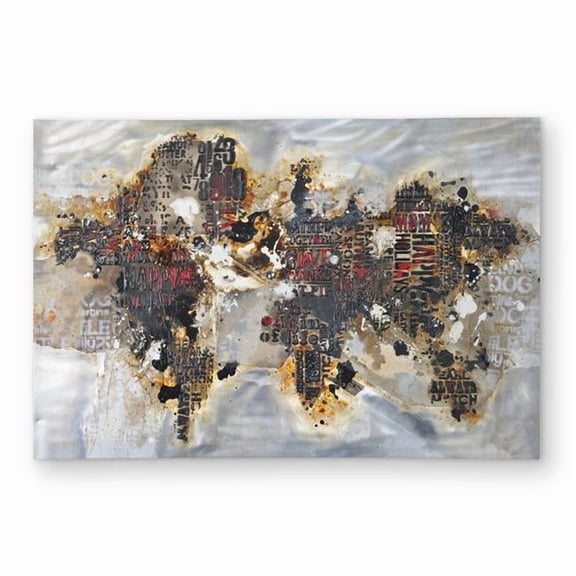 Begin Home Decor C1ROAR23ENXD9W 2 x 3 ft. Texturized World Map Area Rug - Modern Satellite View Decor - Rectangle