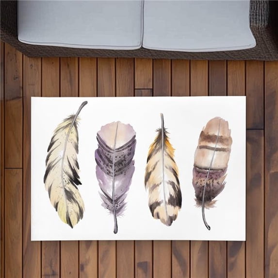 Begin Home Decor C1ROAR23KRYRA5 2 x 3 ft. Purple Feather Set - Bedroom ...