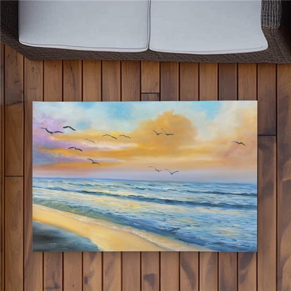 Begin Home Decor C1ROAR23TNLO7I 2 x 3 ft. Breathtaking Tropical Sunset Rug - Beach Bedroom Decor - Rectangle