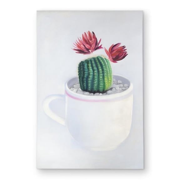 Begin Home Decor C1ROAR23UH4OAB 2 x 3 ft. Mini Cactus in a Cup - Botanical Outdoor Area Rug for Home - Rectangle
