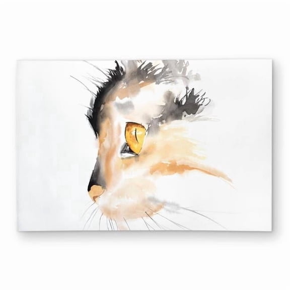Begin Home Decor C1ROAR23VDSMEK 2 x 3 ft. Watercolor Cat Face Profile Rug - Bedroom Animals Decor - Rectangle