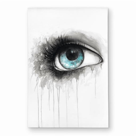 Begin Home Decor C1ROAR23WLEAB1 2 x 3 ft. Blue Eye in Watercolor - Bedroom Figurative Outdoor Area Rug - Rectangle